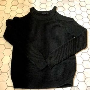 Black open shoulder sweater